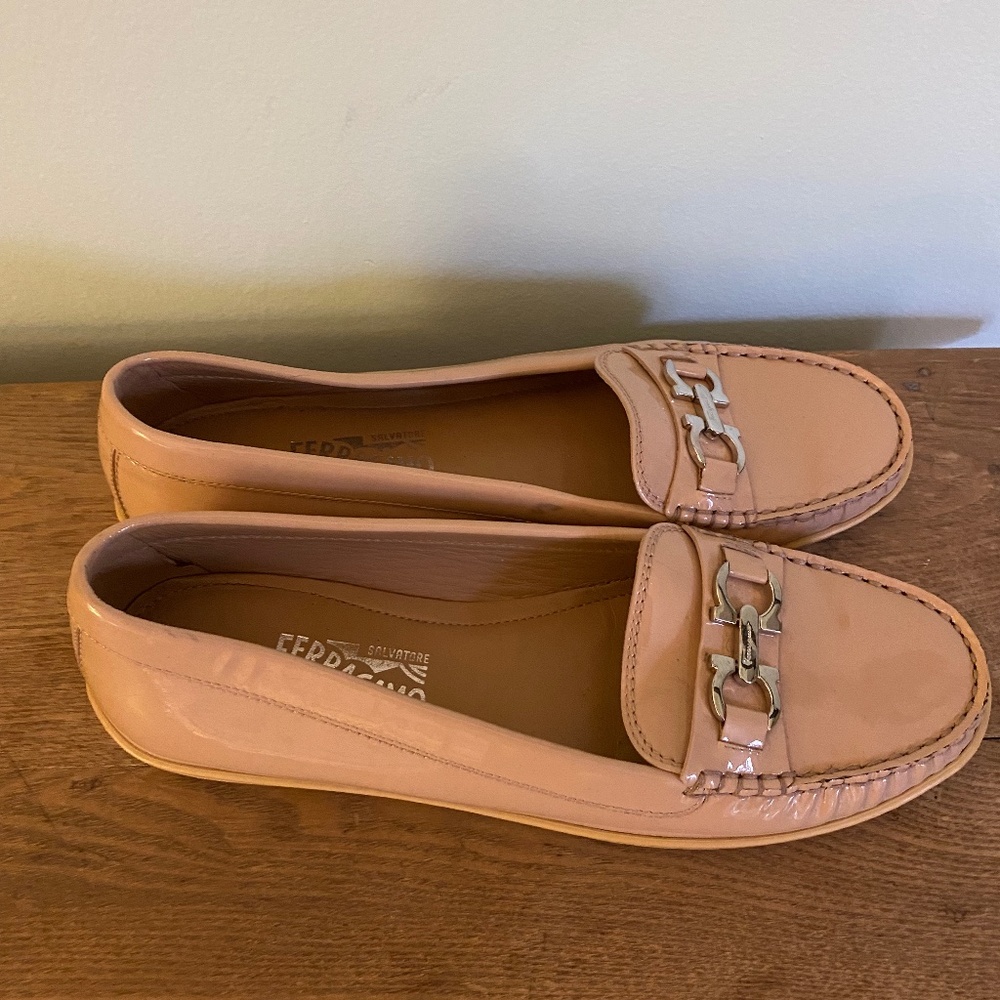Patent Leather Light Tan Work Flats